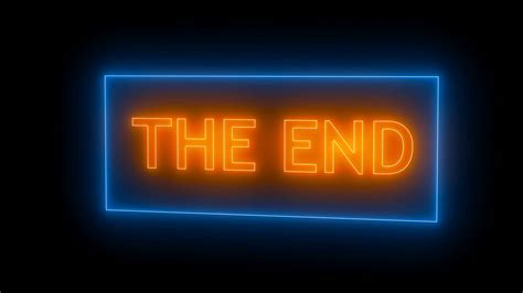 The End Sign In Neon Style Seamless Loop Stock Footage SBV-319942803 - Storyblocks