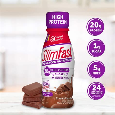 SlimFast Advanced Nutrition High Protein Meal Replacement Shake, Creamy ...