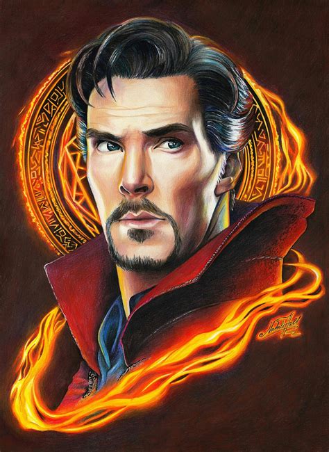 Dr. Strange / A3, colored pencils, TOUCH TWIN markers (by Natali Hall ...