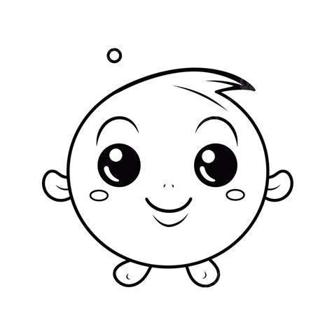 Cartoon Baby Coloring Page With Big Eyes Outline Sket - vrogue.co