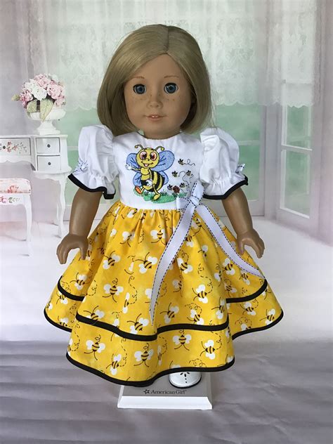 18 inch doll dress. Fits American Girl Dolls. Charm Bees print | Etsy | 18 inch doll dress, Doll ...