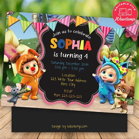 Editable Dave and Ava Birthday Party Invitations Digital File | Wowtemp