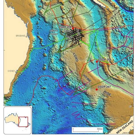 1. Contour map showing regional bathymetry of the Tasman Sea. The RV ...