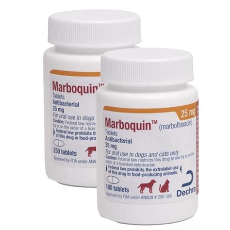 Marboquin (Marbofloxacin) - 25 mg, 50 mg, 100 mg, 200 mg - Single Tablet | Tablet, The 100, 25th