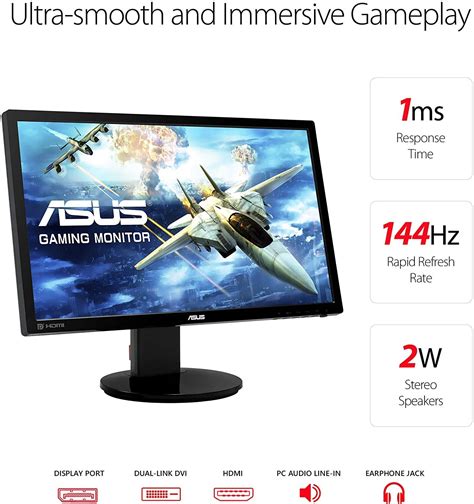 ASUS Black Gaming Monitor, Gaming PC Monitor, Computer Gaming Monitor, PC Gaming Monitor, HD ...