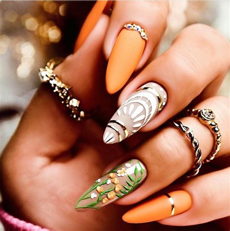 30+ Fab Orange Nails For Fall 2020 - The Glossychic