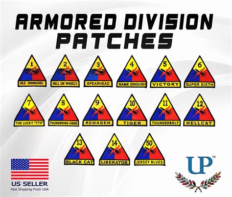 Embroidered US Army Armored Divisions Iron on Patches Armored - Etsy