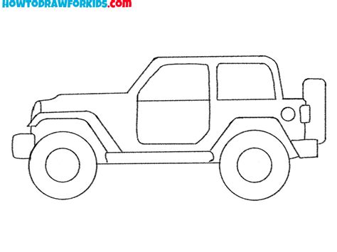 How to Draw a Jeep - Easy Drawing Tutorial For Kids