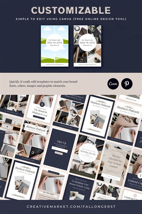 90+ Pinterest Templates for Canva | Pinterest templates, Business graphics, Marketing graphics