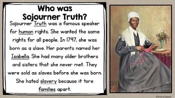 Sojourner Truth Lesson and Activities SS4H4 Abolitionist & Suffragist