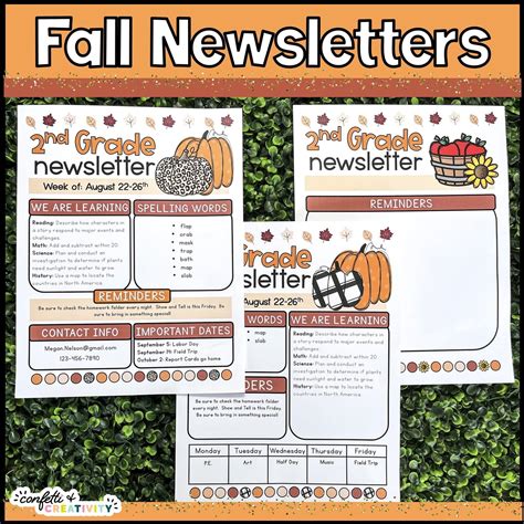 Fall Newsletters | Confetti & Creativity