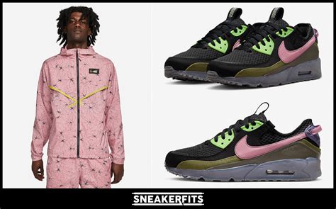 Nike Air Max Terrascape 90 Black Pilgrim Lime Pink Jacket Shorts Outfit