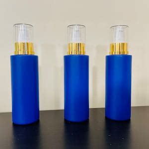 Luxury Matte Blue 100ml Glass Bottle With Lotion Pump Head - Etsy