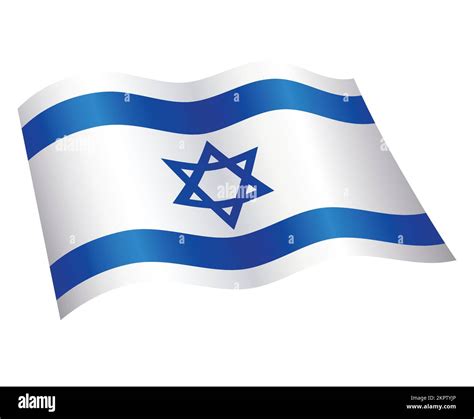 Israeli flag of israel flying waving flowing silk vector isolated on ...