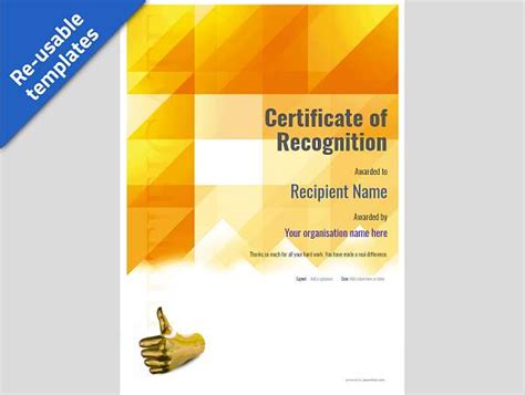 Free Certificate of Recognition template downloads. Easy online editing