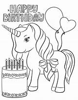 Unicorn Birthday Coloring Pages Printables  sketch template