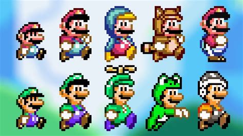 Super Mario World Luigi Sprites