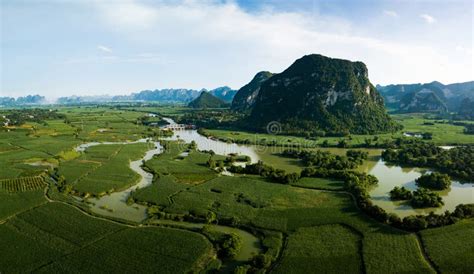 Karst Landscape And Agricultural Fields In Guangxi Province At South China Stock Photo - Image ...