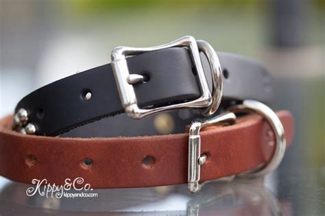 Leather Dog Collar With Name Plate Personalized Leather - Etsy