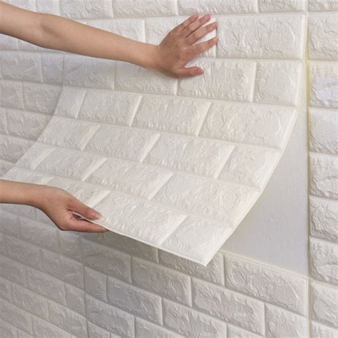 Dodoing 1PC 23.6in x 11.8in 3D Self-Adhesive Wall Panels Faux Foam ...