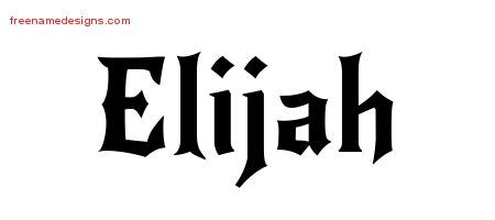 Gothic Name Tattoo Designs Elijah Download Free - Free Name Designs