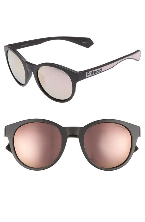 Polaroid 52mm Polarized Mirrored Round Sunglasses | Nordstrom