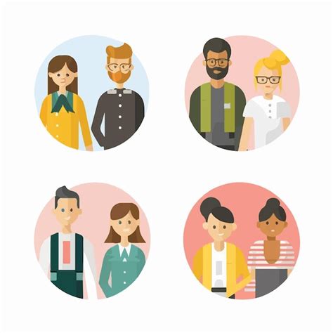 Premium Vector | Set of Flat Style Diverse People Illustrations