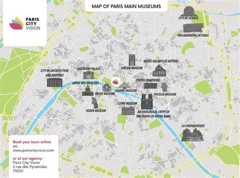 Map of Paris museums: downloadable map - PARISCityVISION | Paris map, Paris tourist, Tourist map