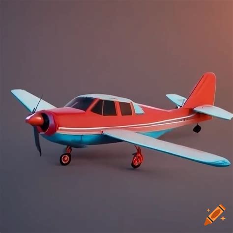 3d animation of a small plane in flight