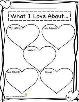 Valentine's Day FREEBIE: What I Love About... Worksheet | TpT