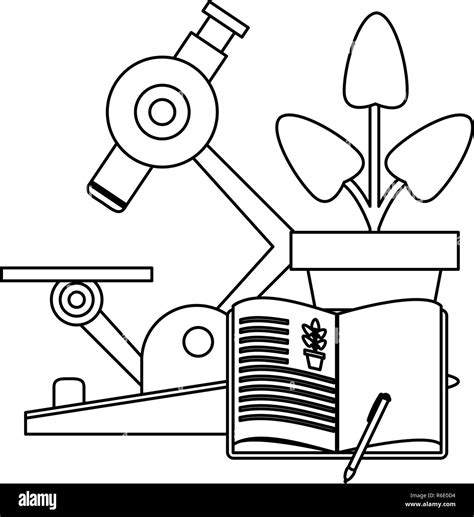 Science experiments and investigation black and white Stock Vector ...