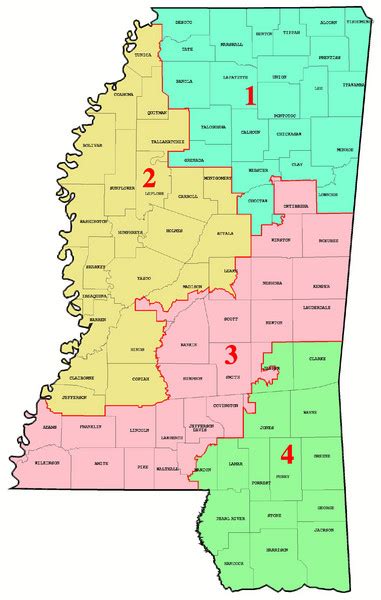 Mississippi Congressional Map - Mississippi • mappery