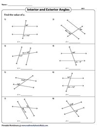 Alternate Interior Angles Worksheet | Review Home Decor