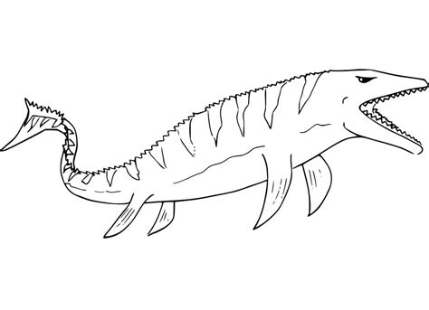 Mosasaurus Hunting Shark Coloring Page - Free Printable Coloring Pages ...