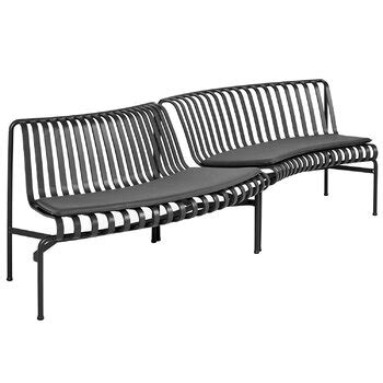 HAY Palissade Park dining bench cushion, in-out, set of 2, anthracit ...