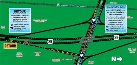 Nighttime Changes On Traffic Patterns Scheduled For U.S. 29 And Nine Mile Road : NorthEscambia.com