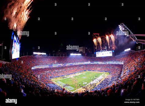 Fireworks go off at the start of the ACC College Football Stock Photo, Royalty Free Image ...