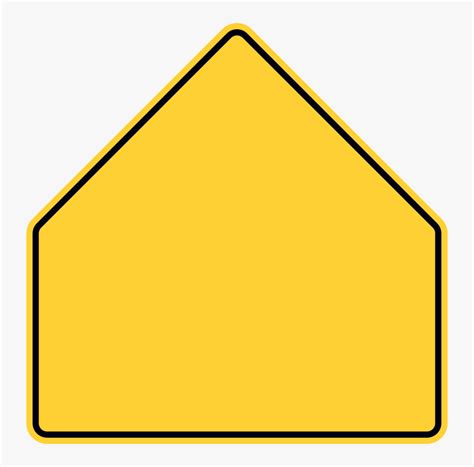 Pentagon Warning Sign - Yellow Road Pentagon Sign, HD Png Download ...