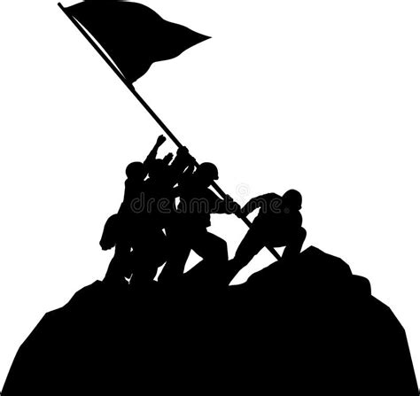 Raising the US Flag at Iwo Jima Editorial Stock Photo - Illustration of marine, courageous: 42176263