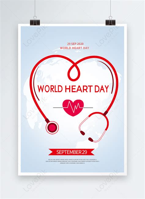 Simple world heart day poster template image_picture free download ...