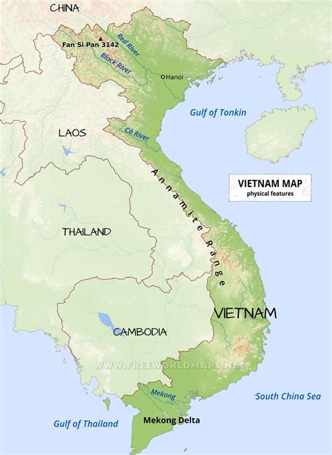 Vietnam Physical Map