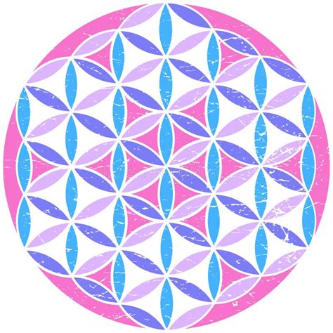 Sacred Geometry Flower of Life Psychedelic Colors Isolated Vector Illustration. Stock Vector ...