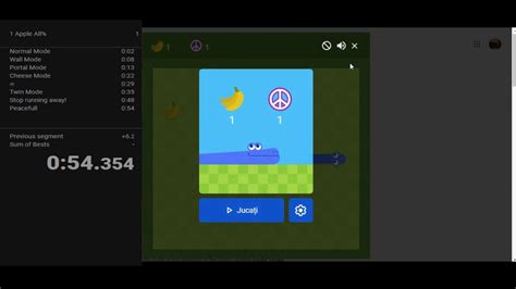 Google snake game All Modes 1 Bannana speedrun 54.356 (WR?) - YouTube