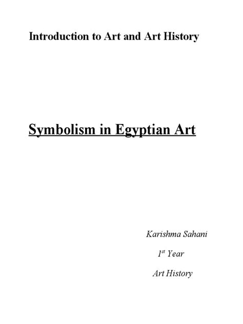 Symbolism in Egyptian Art: Introduction To Art and Art History | PDF | Ancient Egypt | Pharaoh