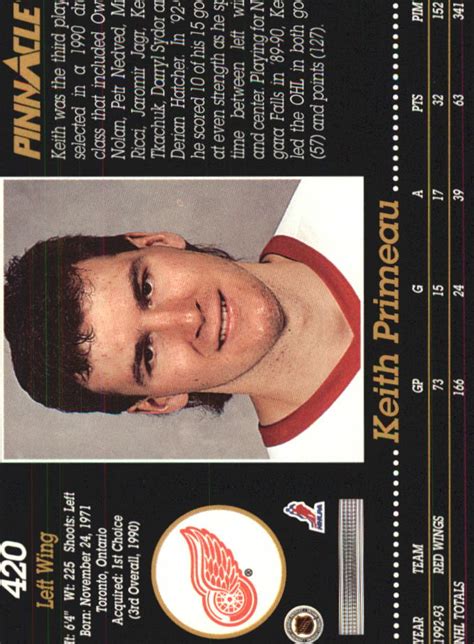 1993-94 Pinnacle #420 Keith Primeau - NM-MT