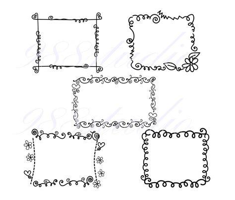 Doodle Frame Clip Art Frame Png Doodle Frames Doodle Clipart Bundle ...