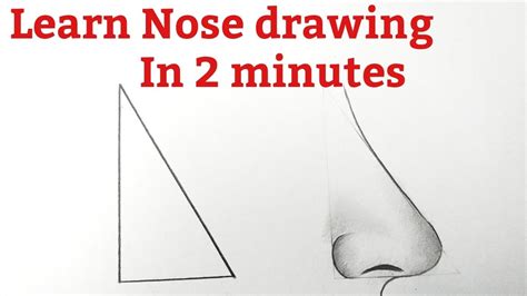 How to draw a nose easy(Side view)Nose drawing easy step by step tutorial for beginners pencil ...