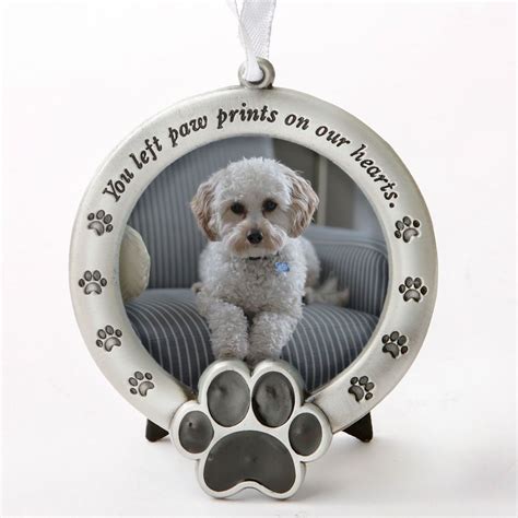 Pet Memorial Ornament - You Left Paw Prints On Our Hearts - Gift Box | Ornament frame, Pet ...