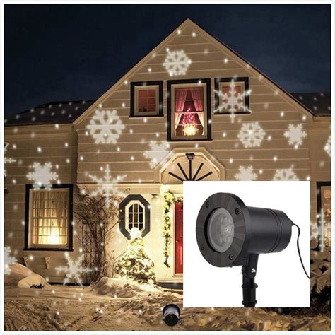 Christmas Landscape Lights Projector, TOPCHANCES Christmas Light Moving White Snowflake ...