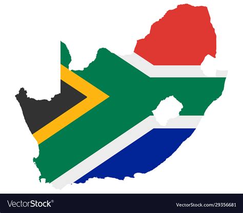 Flag in map south africa Royalty Free Vector Image